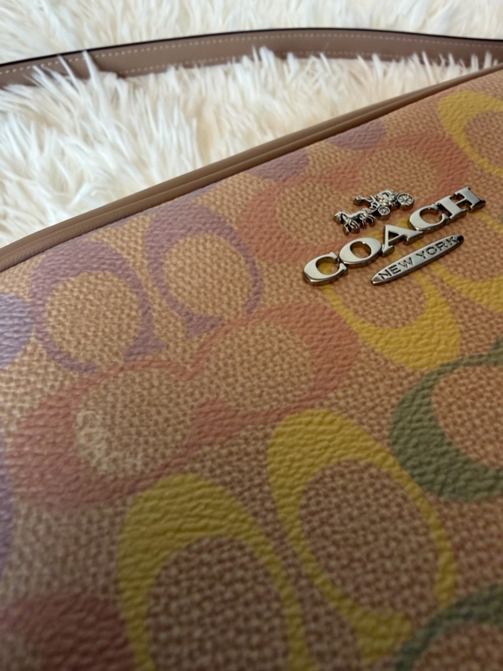 Coach Jamie Signature Multicolor/Rainbow Camera Zip Closure Crossbody - Picture 5 of 12